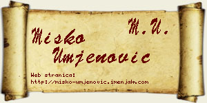 Miško Umjenović vizit kartica